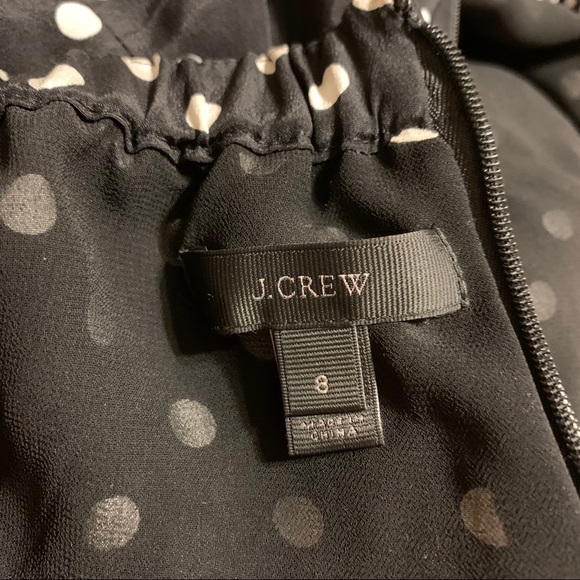 J. Crew Silk One Shoulder Polka Dot Blouse Size 8 - Picture 3 of 6